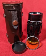 Canon Lens 135mm f/3.5 - Leica Screw Mount LTM with Yellow Filter and M Adaptor