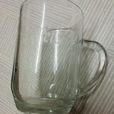 Glass Pint Mug with handle.   Engraved  with name Peter