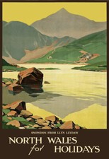 TT47 Vintage North Wales Snowdon Travel Tourism Poster Print A3 A2