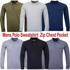 Mens Polo Sweatshirt Plain