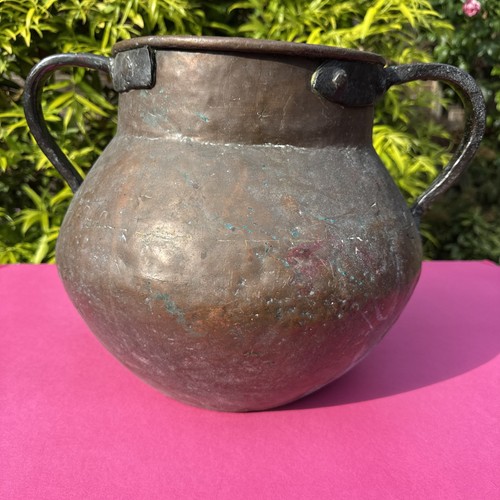 Antique copper cauldron - copper,