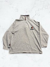 Kickers Fleece Jumper 1/4 Zip Pullover Vintage Sweatshirt Grey Mens Small