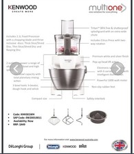 Kenwood Multione KHH30 Food Processor with Accessories