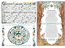 A4 2026 Lunar Calendar, Wiccan