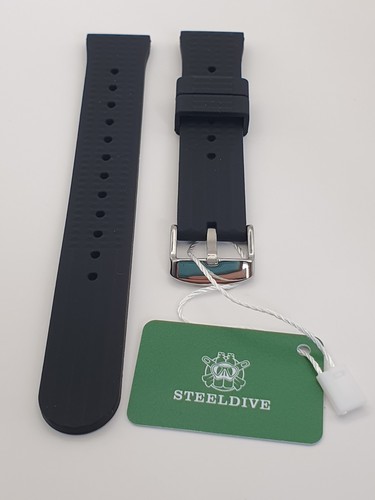 Steeldive waffle 20mm black - 20mm,