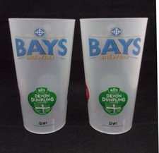 Bays Brewery Pint Glass x 2.  PLASTIC. Brewery in Paignton Devon. PEFECT COND.