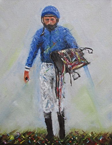 Original oil painting jockey - original,