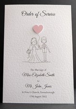 10 Wedding Order of Service Booklets *23 Colours to choose from* *FREE POSTAGE*