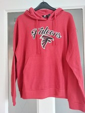 NFL Vintage Atlanta Falcons Spellout  Womens Red Hoodie, UK Medium Size 10