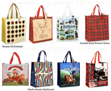 Scottish Reuseable Shopper Tote Bags Royal Stewart Tartan Highlands Loch Ness