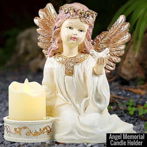 Angel memorial candle holder - memorial,