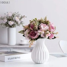 UK Plastic Flower Vase Creative Nordic Decor Home Imitation Ceramic Vase 5Colors