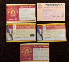 1990’s MANCHESTER UNITED v CHELSEA MATCH TICKETS X 5 ALL DIFFERENT