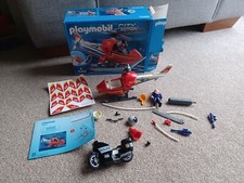 Playmobil pieces-incomplete Playmobil helicopter with box  70492-spares