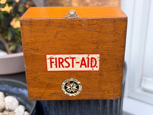 Vintage wooden first - aid, box