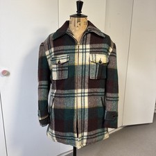 Vintage Men’s 1940's Chippewa Green Plaid Hunting Jacket - Large - 42 chest 