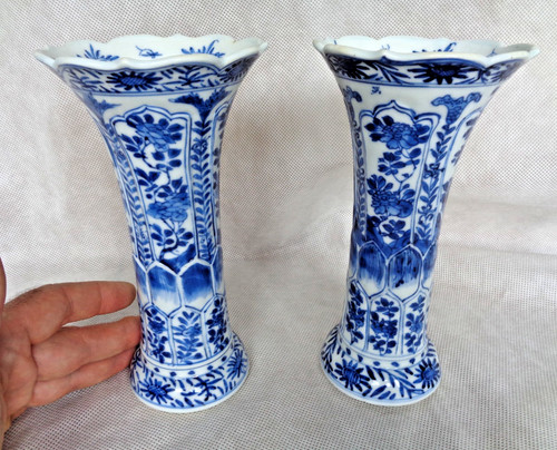 Pair chinese kangxi c1700 - pair, blue