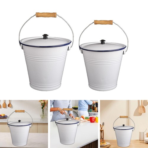 Enamel bucket with lid - bucket,