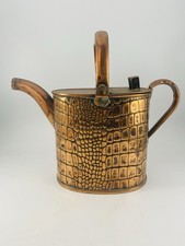 Antique Edwardian Joseph Sankey & Sons Copper Watering Can Crocodile Skin