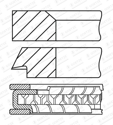 Piston ring set fits - , citroen