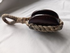 Vintage boat ship marine rigging wooden pulley block