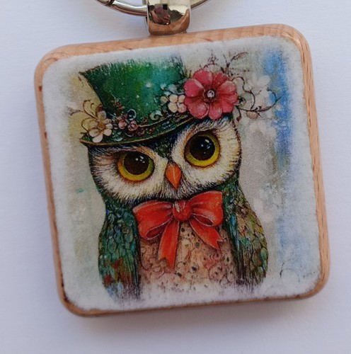 Owl keyring handmade - keyring,