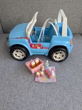 Barbie Beach Buggy /Jeep 4x4 Push Toy - Blue  with Drinks Hamper Mattel 1999