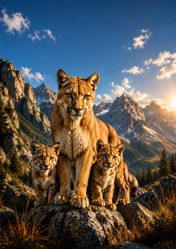 Cougar mountain lion puma - mountain,