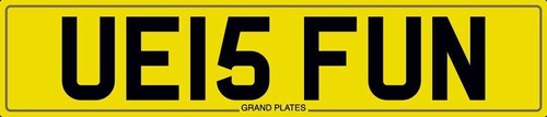 Initials number plate - ue,