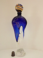 Signed Contemporary Encased/ Sommerso Abstract Freeform Art Glass Perfume Bottle