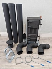 LOG WOOD BURNER STOVE FLUE SYSTEM PIPES SET 6.5KW GARAGE SHED WORKSHOP 125mm 5"