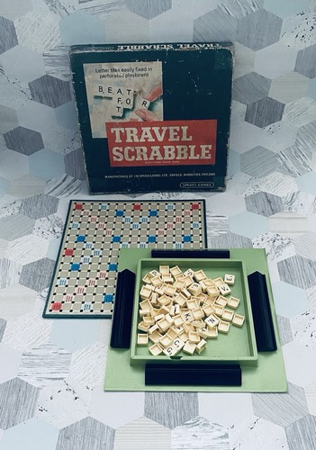 Vintage scrabble travel board - scrabble,
