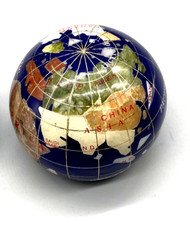 Vintage Paperweight Globe Sphere Semi precious Stones  Ornaments Hand Made