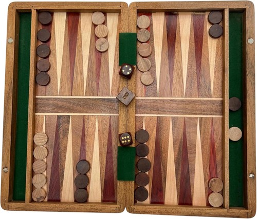 Wooden inlaid backgammon - wooden, set