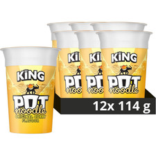 Pot Noodle Original Curry King Pot Noodle Instant Vegetarian Snack (114g x 12)
