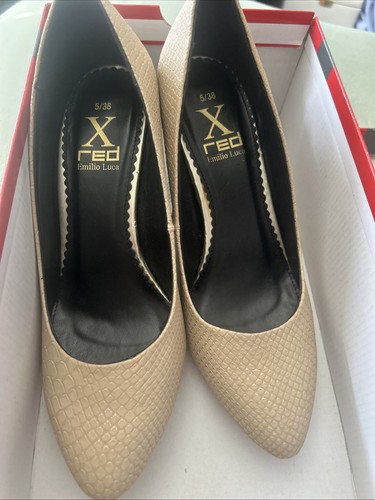 Emilio luca red beige heels - red,