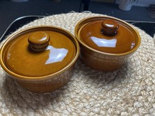 Vintage Set Of 2 Ceramic Brown