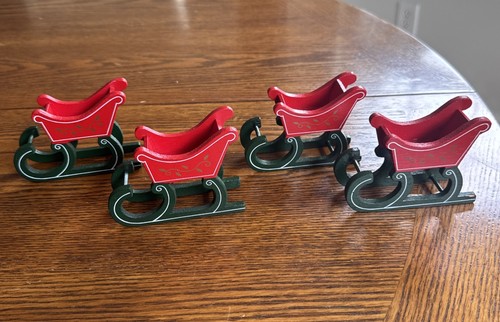 Wooden christmas sleigh - (4),