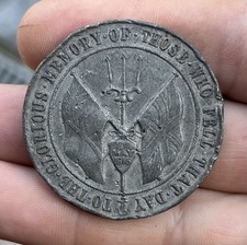 1916 Spink Jutland Medal German Fleet WW1 Pewter Medallion - 45mm