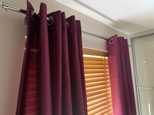Set of Purple Ready Made Curtains 66x71 inches with tie backs