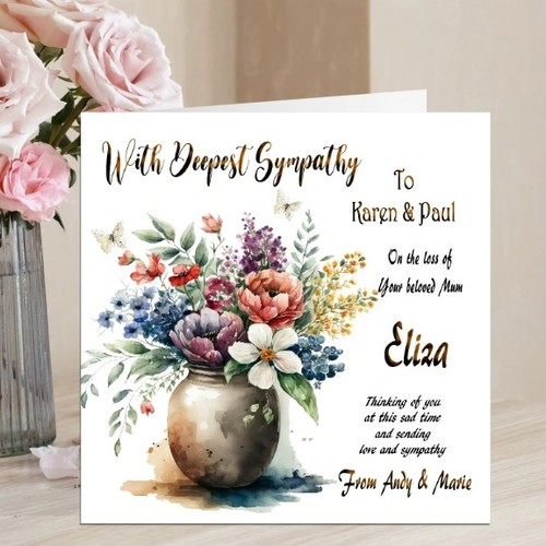 Personalised bereavement card - bereavement,