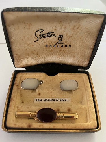 Cufflinks and tie clip set - cufflinks,