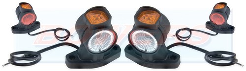 Pair red white amber - pair,