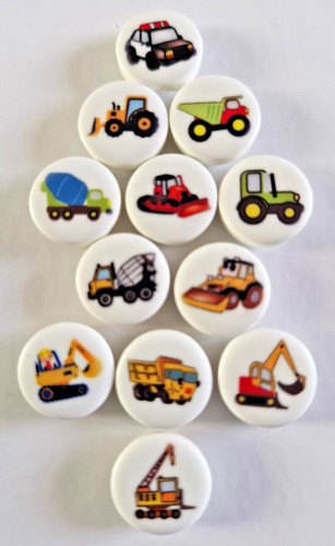 Picture buttons white - , 15mm