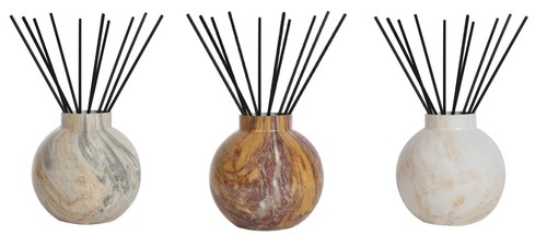 Large marbled glass reed - marbled,