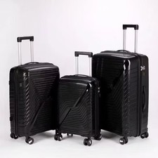 3 PC SUITCASE SET 20,24,28 INCH DURABLE POLYPROPYLENE SPINNER WHEELS TSA LOCK