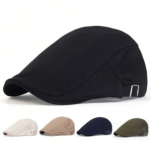 Men flat cap washed - men, newsboy