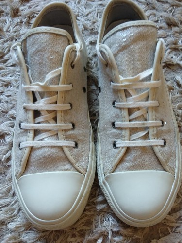 Converse cream sequined
