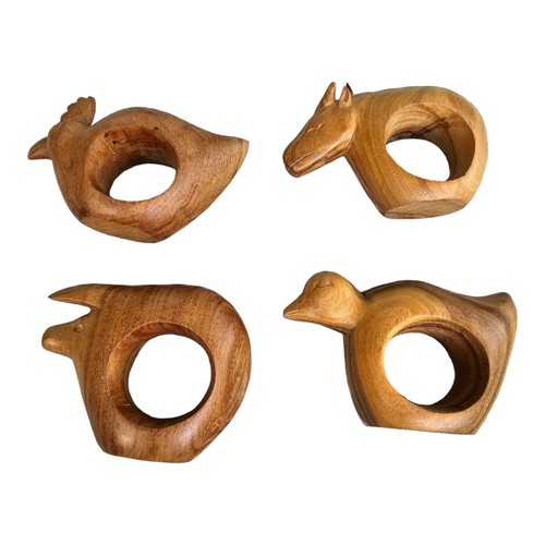 Wood napkin rings african - napkin,