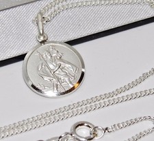 Sterling Silver St Christopher Pendant - 925 Silver - Choice of Chain / Necklace